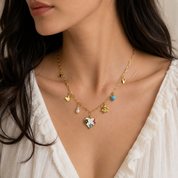 Lumi Heart Charm Necklac